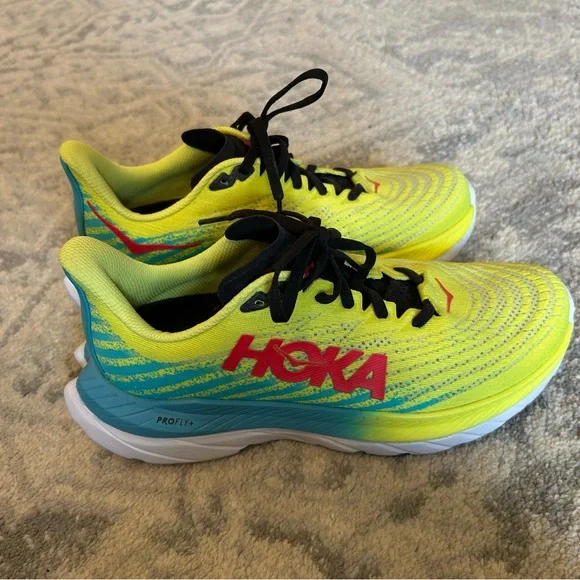 Hoka One One ProFly+ Vibrant Yellow Running Shoes Size 8 - Picture 2 of 11
